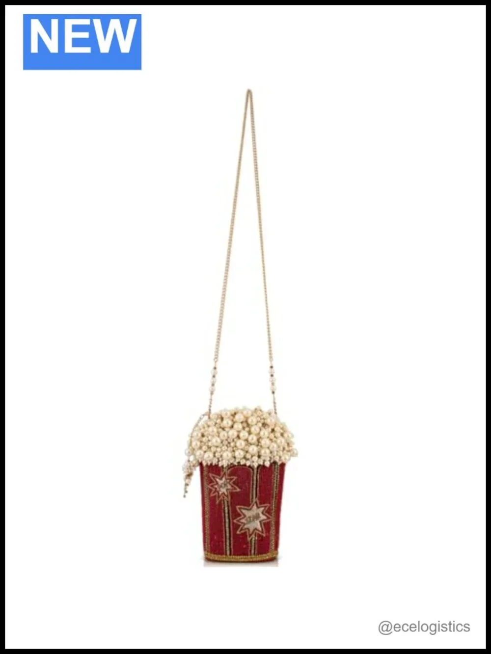 Beaded Crossbody Handbag with Convertible Sling Strap and Magnetic Closure